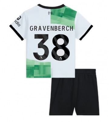 Liverpool Ryan Gravenberch #38 Borta Kläder Barn 2023-24 Kortärmad (+ Korta byxor)